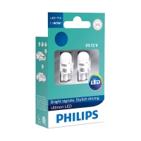 PHILIPS Ultinon LED W5W 12V 1W W2.1x9.5d, набор 2шт 11961ULW4X2